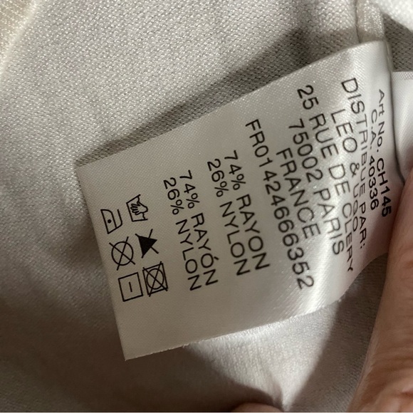 Leo & Ugo Paris France Shirt Women’s Sz 4 White Ballerina w Lace Detailing Artsy - Picture 8 of 10